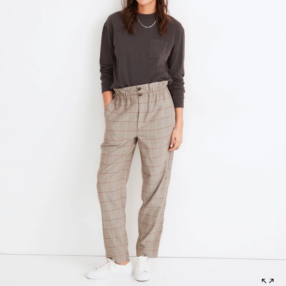 NWT Madewell Plaid High-Waisted Pants